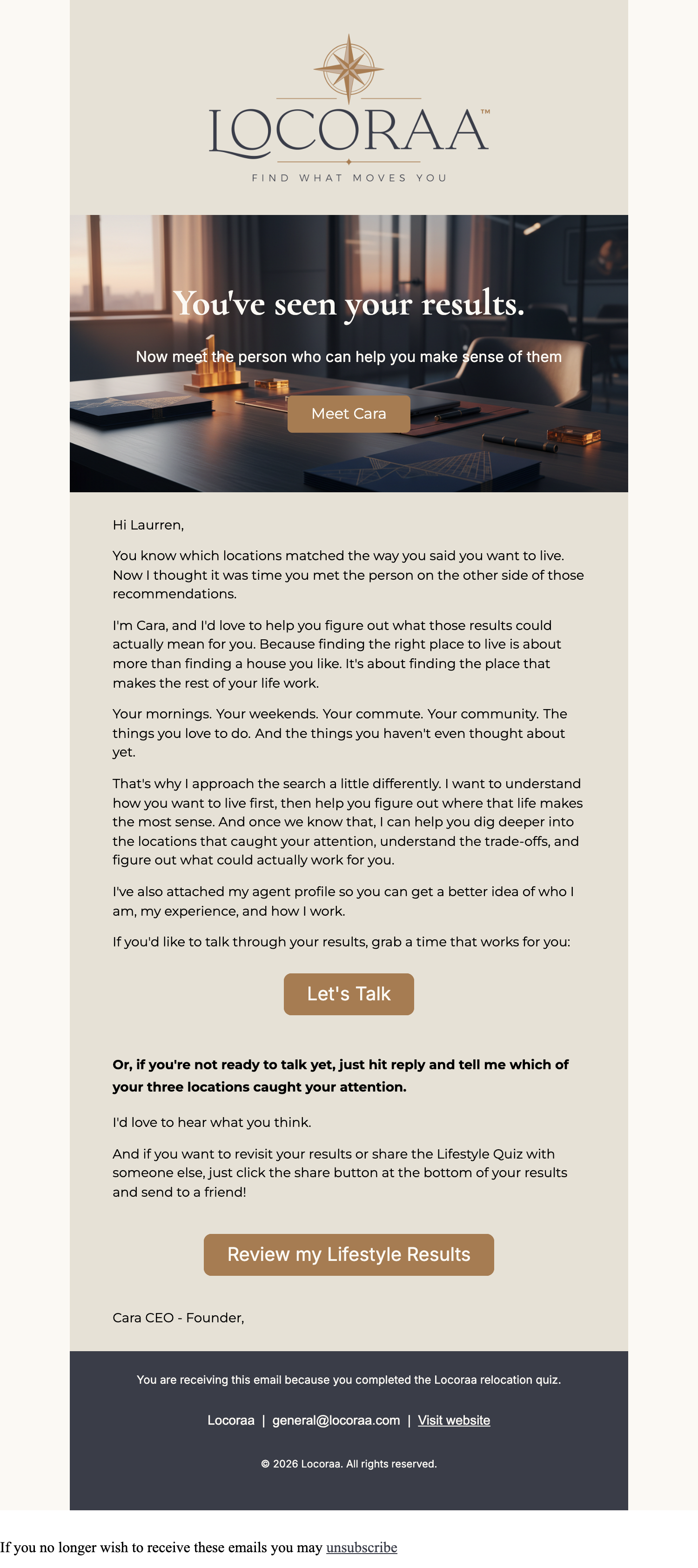 Actual Email Screenshot - Meet Your Local Advisor